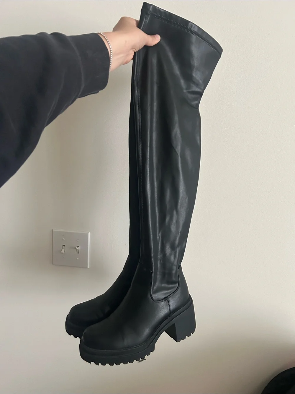 Diba Black Over-the-Knee Platform Boots